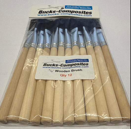 Bucks-Composite  Wooden Brush 5/8inch - Pack of 12