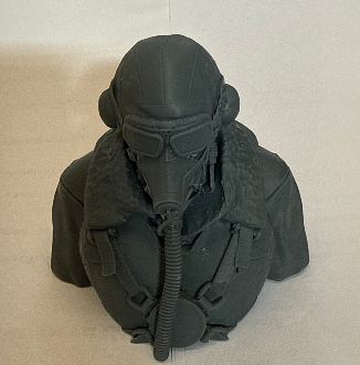 3D Printed WWII 1/8 Scale Plot - Head and Shoulders - Goggles down