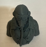 3D Printed WWII 1/8 Scale Plot - Head and Shoulders - Goggles down
