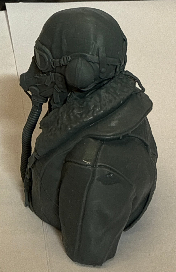 3D Printed WWII 1/8 Scale Plot - Head and Shoulders - Goggles down