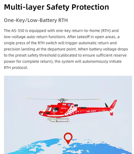 Flywing AS350  Squirrel 470L 4-Blade ACE GPS/ATT RC Scale Helicopter (RTF)