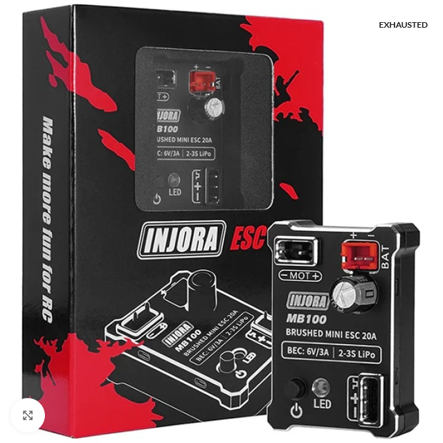 MB100-R80 Brushed Mini ESC 20A For 1/24 1/18 RC Crawlers Injora