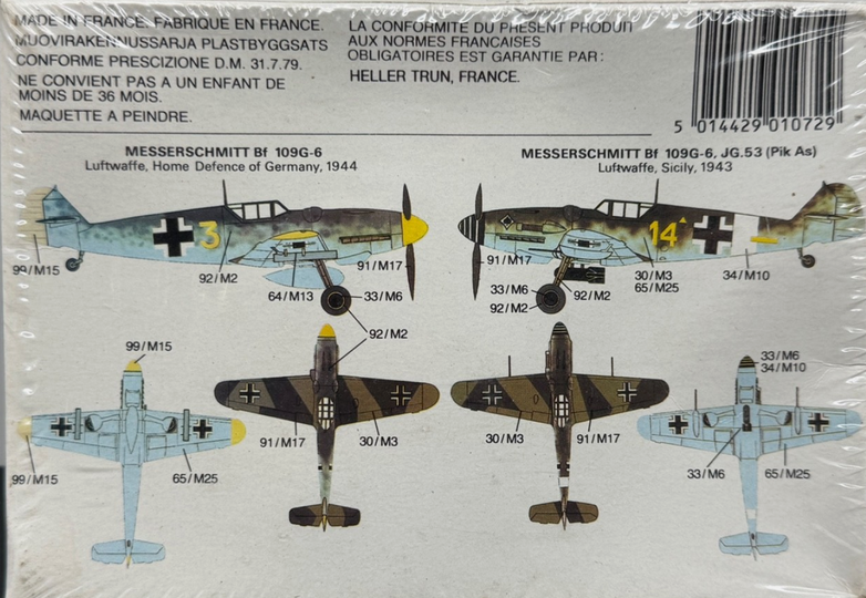 Airfix 1:72 Vintage Messerschmitt Bf 109G-6 Kit 01072