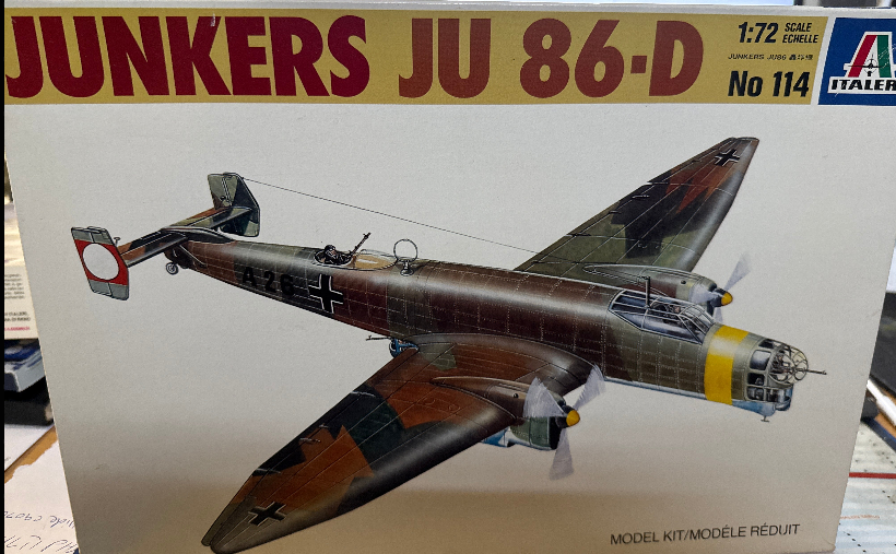 ITALERI Vintage 1/72 Junkers JU 86-D Kit 114