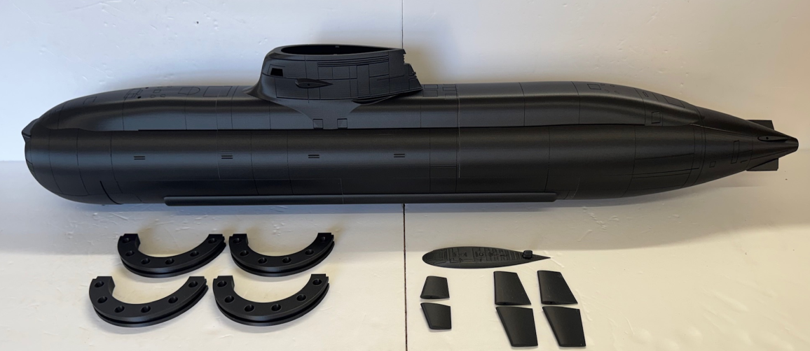 Scale 3D Printed Large Scale German HDW Class 212 Submarine - Sectional Model