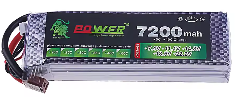 Lion Power 3s 7200mAh Lipo Battery 40c - XT60 Connector - Second Hand