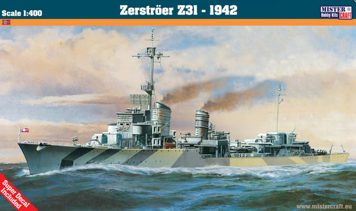 Mistercraft 1:400 Zerstroer Z-31 Kit MCG55