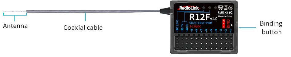 Radiolink R12F 2.4GHz 12-channel (PWM) with SBUS Receiver