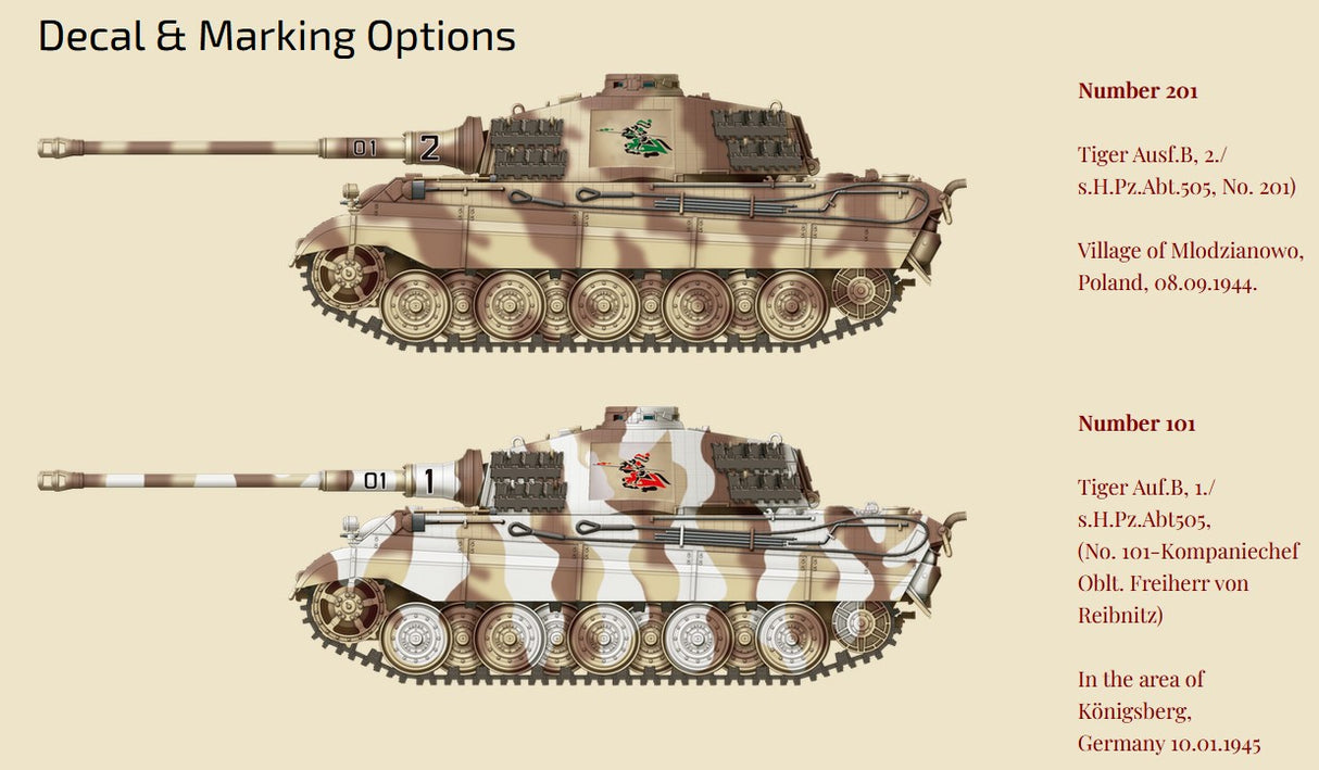 Das Werk 1/35 Pzkpfwg. VI Ausf.B Tiger II sd.Kfz.182 - s.Pz.Abt.505 Kit 35013 - SECOND HAND  NEW