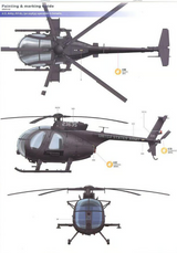 Kitty Hawk 1/35 AH-6J/MH-6J Little Bird with 6 3d Printed Figures Model Kit KH50004