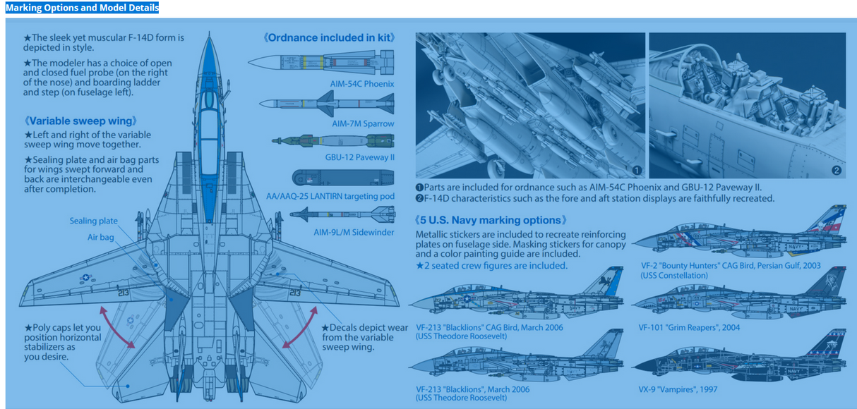 Tamiya 1/72 Grumman F-14D Tomcat Kit 60795