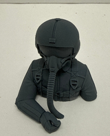 Jet Pilot - 3D Printed Head and Shoulders with Helmet and Oxygen Mask
