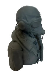 3D Printed WWII 1/6 Scale Plot - Head and Shoulders - Goggles Down