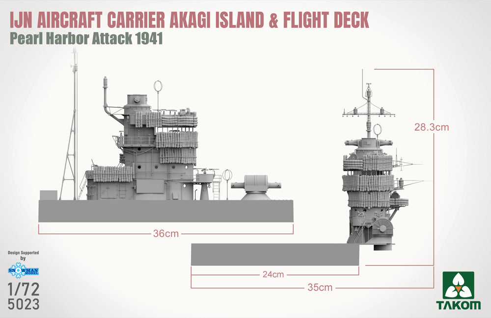 Takom 1/72 IJN Aircraft Carrier Akagi Island & Flight Deck (Pearl Harbor Attack 1941)