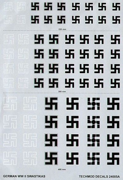 Techmod German WWII Swastikas Decals 1/24