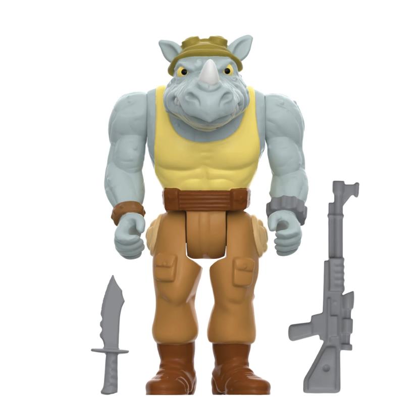 Super7 Licensed Collectables - Teenage Mutant Ninja Turtles W8 - Rocksteady (Cartoon Version) ReAction Figure