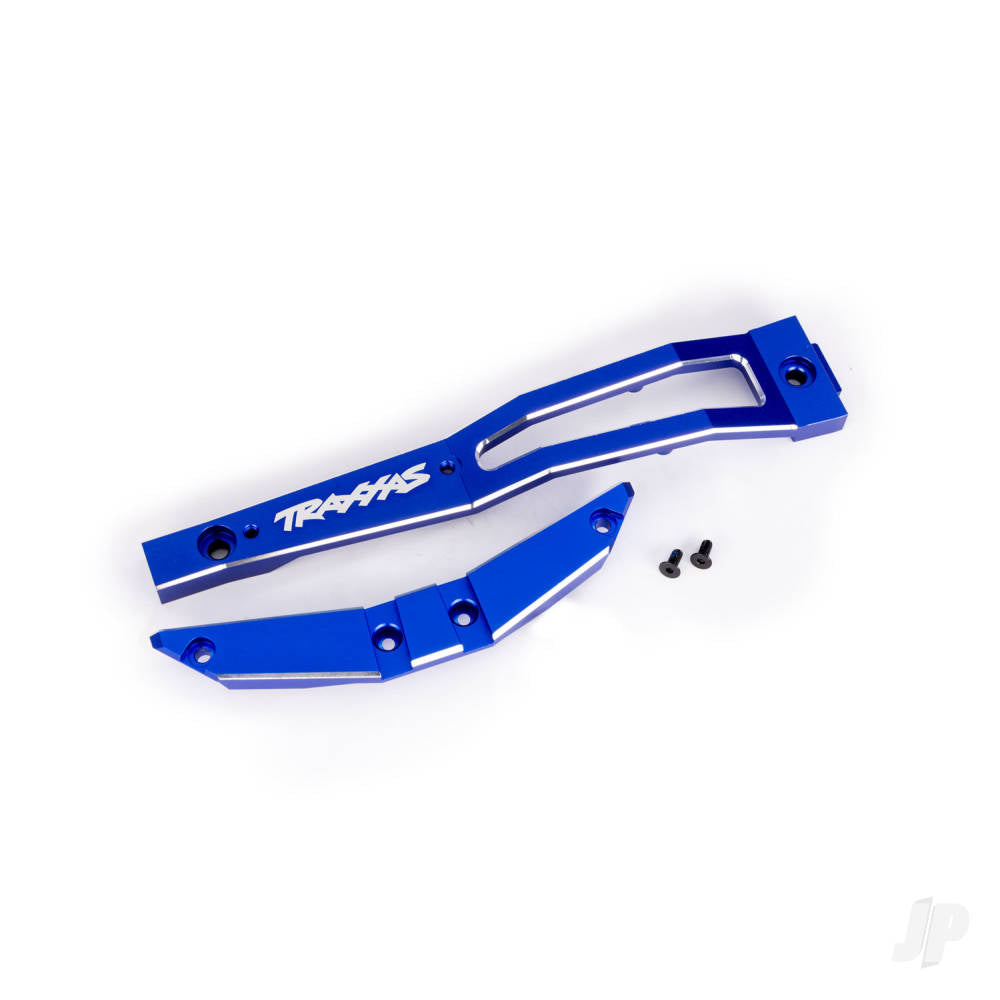 Chassis brace front 6061-T6 aluminium (blue-anodised/ 2.5x6mm CCS (with threadlock) (2)