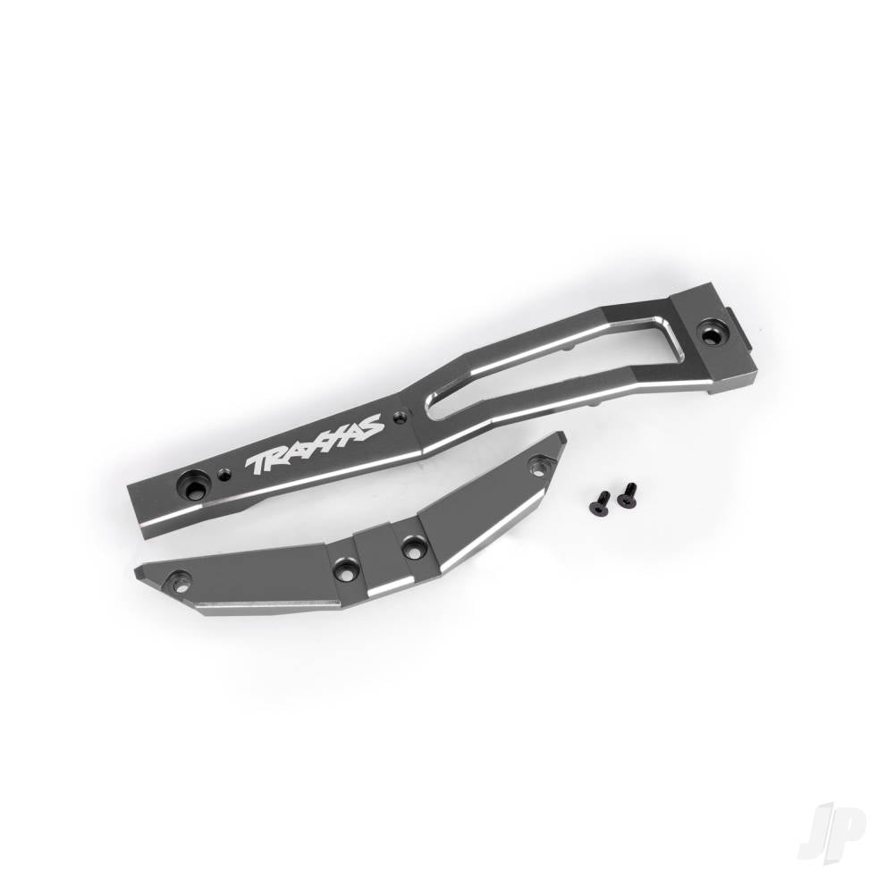 Chassis brace front 6061-T6 aluminium (gray-anodised/ 2.5x6mm CCS (with threadlock) (2)
