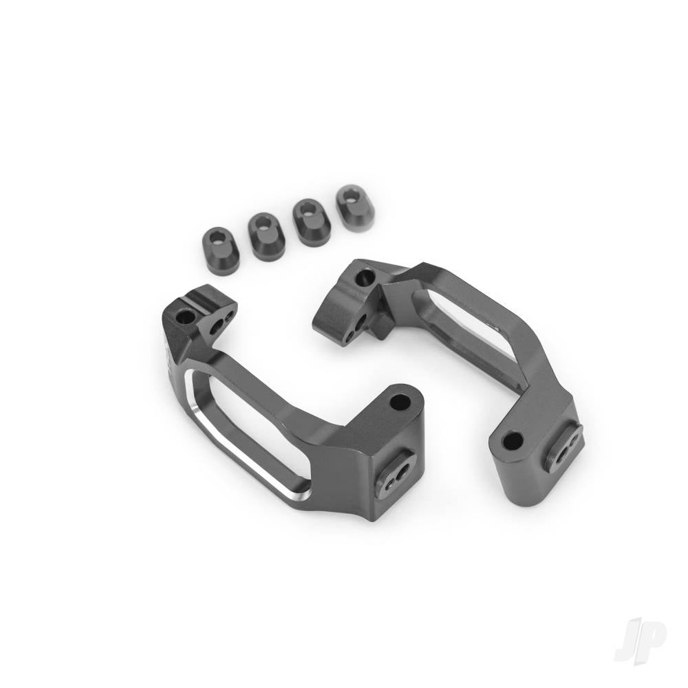 Caster blocks 6061-T6 aluminium (grey-anodised) left & right 4x22mm pin (4) 3x10mm BCS (with threadlock) (4) retainers (4)