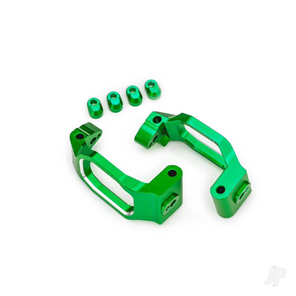 Caster blocks 6061-T6 aluminium (green-anodised) left & right 4x22mm pin (4) 3x10mm BCS (with threadlock) (4) retainers (4)