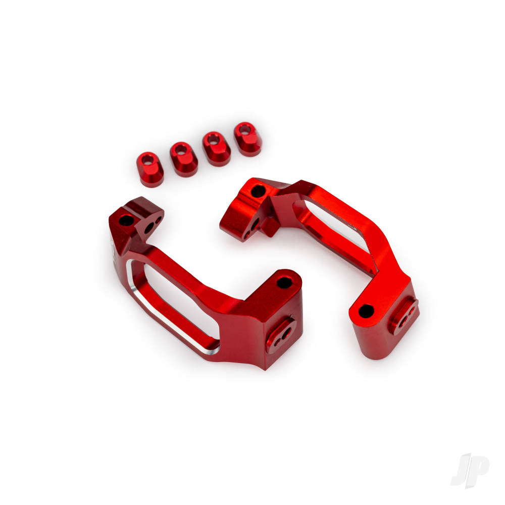 Caster blocks 6061-T6 aluminium (red-anodised) left & right 4x22mm pin (4) 3x10mm BCS (with threadlock) (4) retainers (4)
