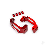 Caster blocks 6061-T6 aluminium (red-anodised) left & right 4x22mm pin (4) 3x10mm BCS (with threadlock) (4) retainers (4)