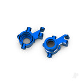 Steering blocks 6061-T6 aluminium (blue-anodised) left & right 3x18mm BCS (with threadlock) (2)