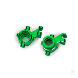 Steering blocks 6061-T6 aluminium (green-anodised) left & right 3x18mm BCS (with threadlock) (2)
