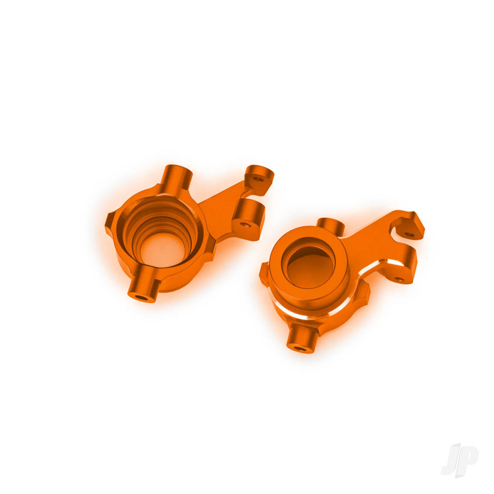 Steering blocks 6061-T6 aluminium (orange-anodised) left & right 3x18mm BCS (with threadlock) (2)