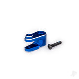 Servo horn steering 6061-T6 aluminium (blue-anodised)/ 3x15mm BCS (with threadlock) (1)