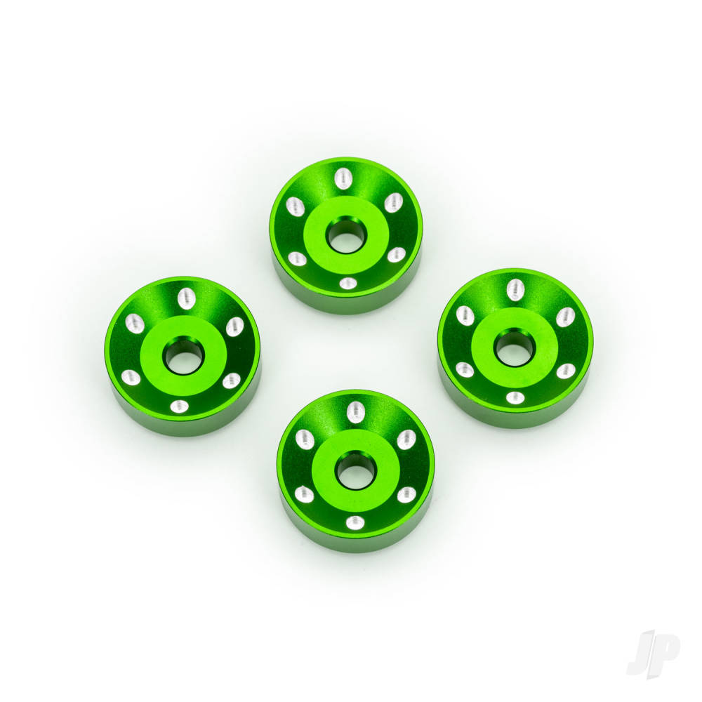 Wheel washers machined aluminium green (4)