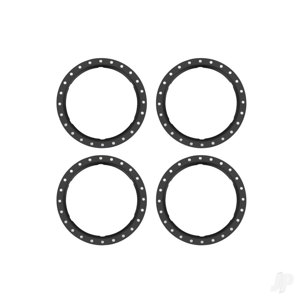 Beadlock rings black (machined aluminium) (4)