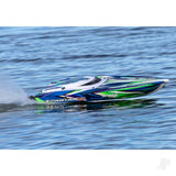 TRAXXAS Spartan SR VXL 1:10 36in Electric Brushless Race Boat - Green (+ TQi 2-ch/TSM/VXL-6s marine Velineon 540XL Self Righting)