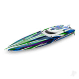 TRAXXAS Spartan SR VXL 1:10 36in Electric Brushless Race Boat - Green (+ TQi 2-ch/TSM/VXL-6s marine Velineon 540XL Self Righting)