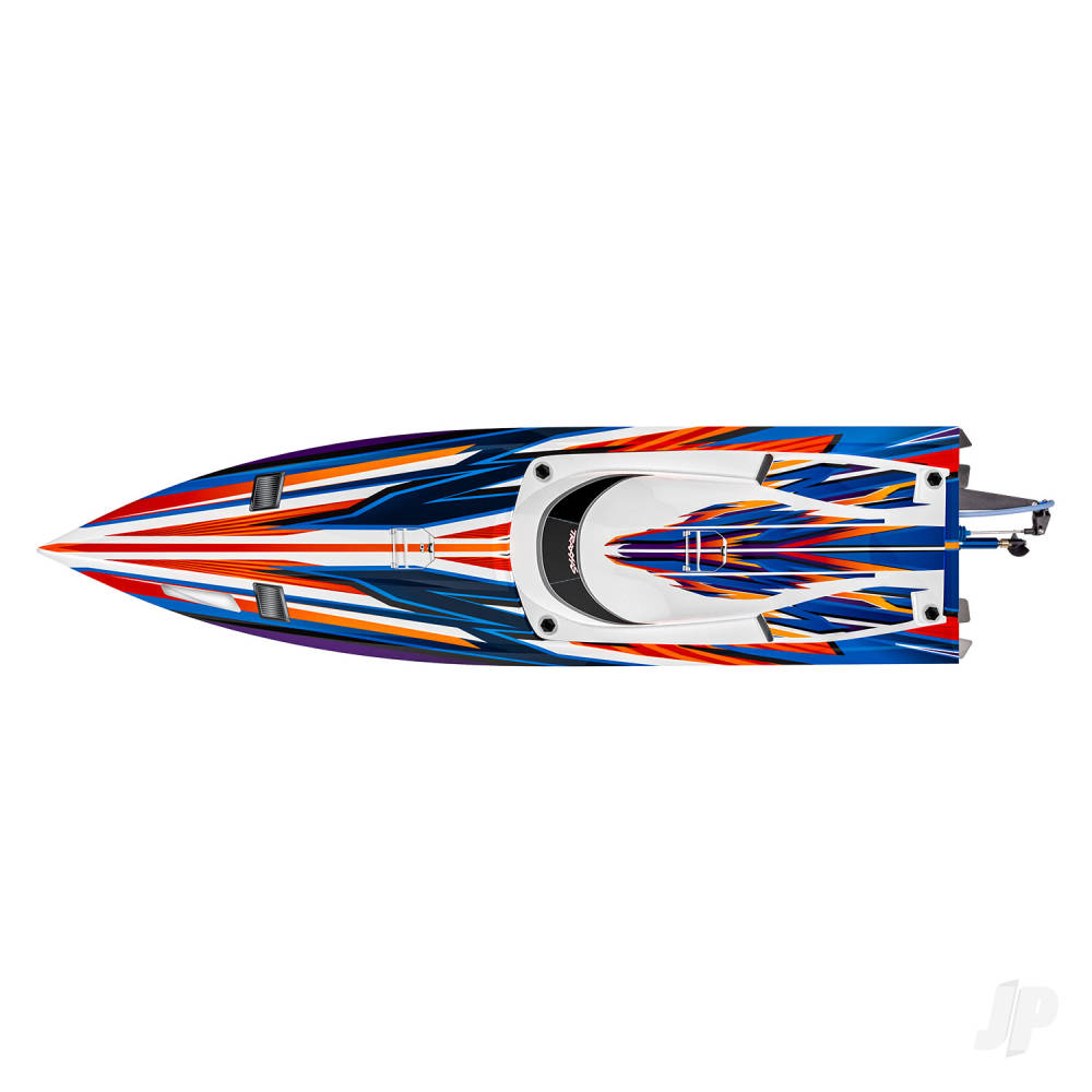 TRAXXAS Spartan SR VXL 1:10 36in Electric Brushless Race Boat - Orange (+ TQi 2-ch/TSM/VXL-6s marine Velineon 540XL Self Righting) (Copy)