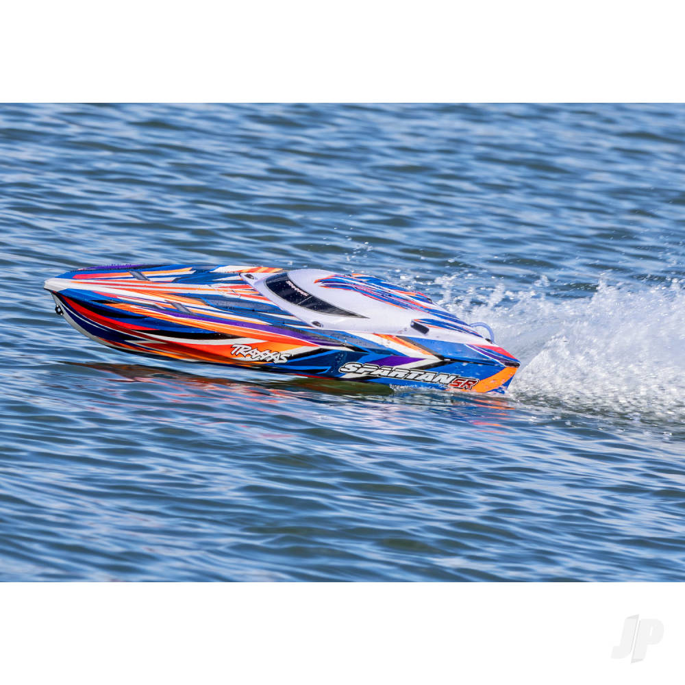 TRAXXAS Spartan SR VXL 1:10 36in Electric Brushless Race Boat - Orange (+ TQi 2-ch/TSM/VXL-6s marine Velineon 540XL Self Righting) (Copy)