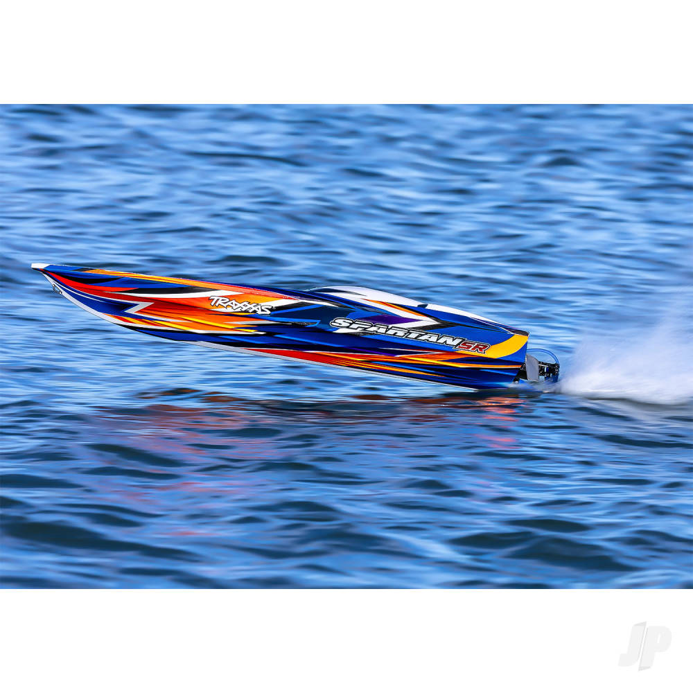 TRAXXAS Spartan SR VXL 1:10 36in Electric Brushless Race Boat - Orange (+ TQi 2-ch/TSM/VXL-6s marine Velineon 540XL Self Righting) (Copy)