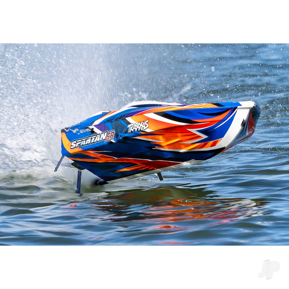 TRAXXAS Spartan SR VXL 1:10 36in Electric Brushless Race Boat - Orange (+ TQi 2-ch/TSM/VXL-6s marine Velineon 540XL Self Righting) (Copy)