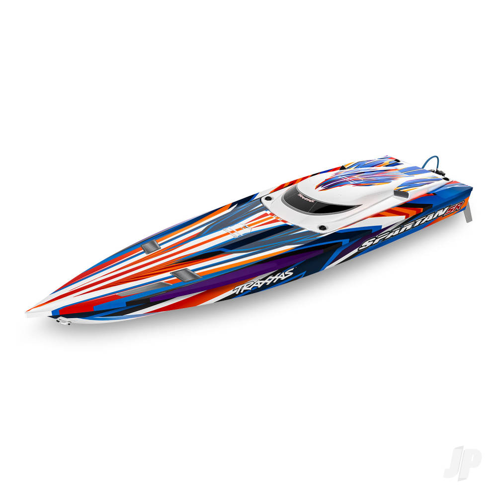 TRAXXAS Spartan SR VXL 1:10 36in Electric Brushless Race Boat - Orange (+ TQi 2-ch/TSM/VXL-6s marine Velineon 540XL Self Righting) (Copy)