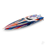 TRAXXAS Spartan SR VXL 1:10 36in Electric Brushless Race Boat - Orange (+ TQi 2-ch/TSM/VXL-6s marine Velineon 540XL Self Righting) (Copy)