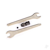 Motor coupler collet style/ GS 4x3 (with threadlock) (1)/ Wrench 10mm (2)