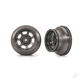 Wheels dirt oval graphite gray dual profile (2.2in outer 3.0in inner) (2) (2WD front only)