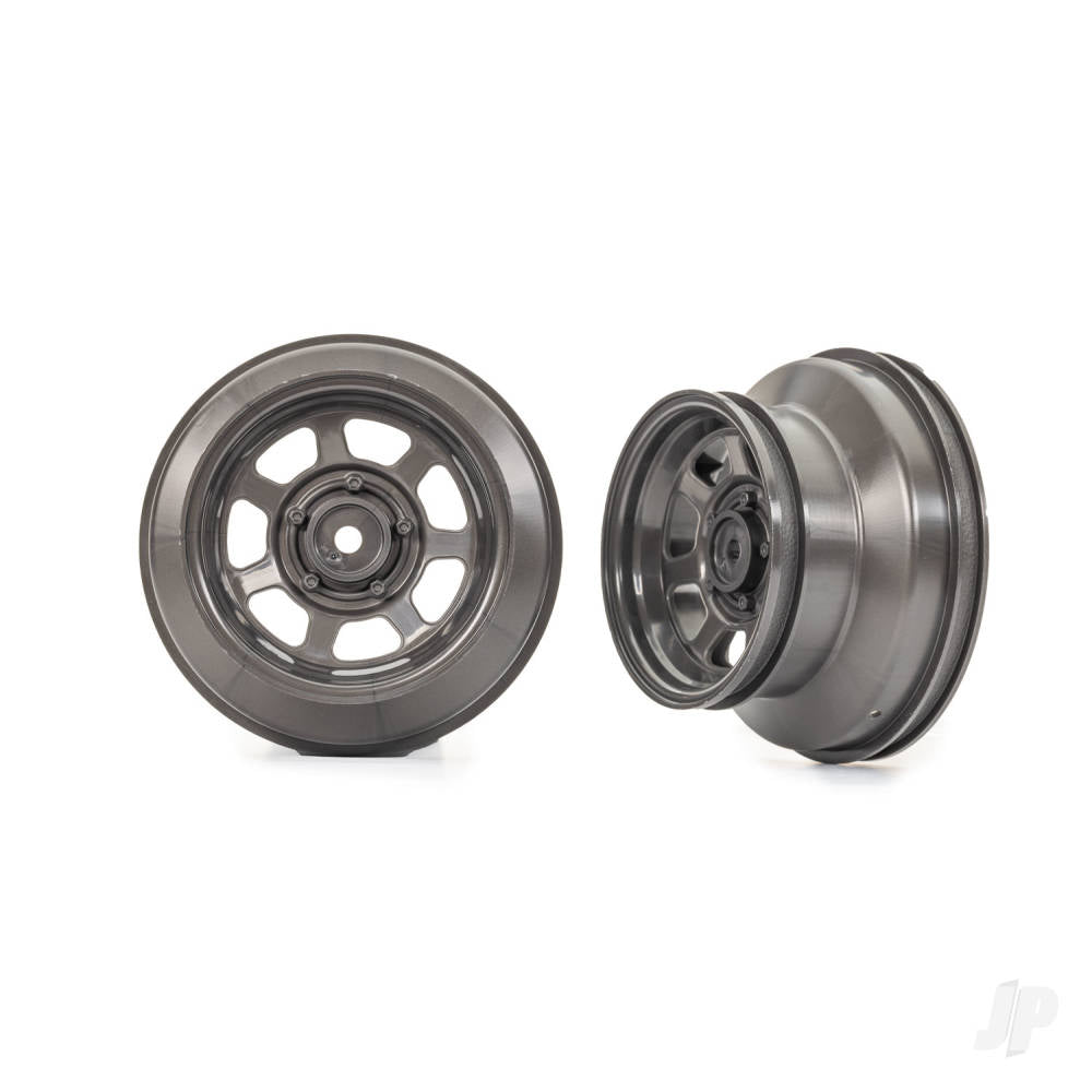 Wheels dirt oval graphite gray dual profile (2.2in outer 3.0in inner) (2) (4WD front/rear 2WD rear only)