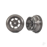 Wheels dirt oval graphite gray dual profile (2.2in outer 3.0in inner) (2) (4WD front/rear 2WD rear only)