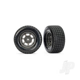 Traxxas Dirt Oval Grey Front Wheels w/ Hoosier Tyres (2)