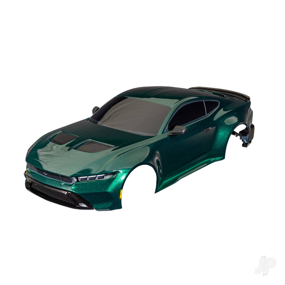 Body Ford Mustang complete (green) (painted decals applied) (includes side mirrors spoiler grilles vents & clipless mounting)