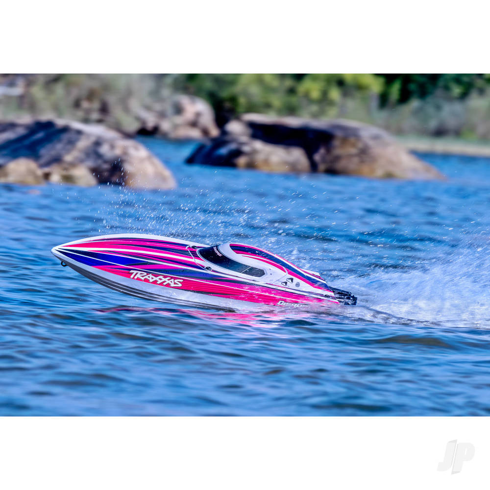 Disruptor 4S VXL 1:10 26in Electric Brushless Race Boat with Rapid Right Pink (+ TQ 2-ch VXL-4s marine Velineon 540XL)