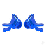 Steering blocks 6061-T6 aluminium (Blue-anodised) (left & right) 3x12mm SS (with threadlock) (4) 3x15mm BCS (with threadlock) (2)