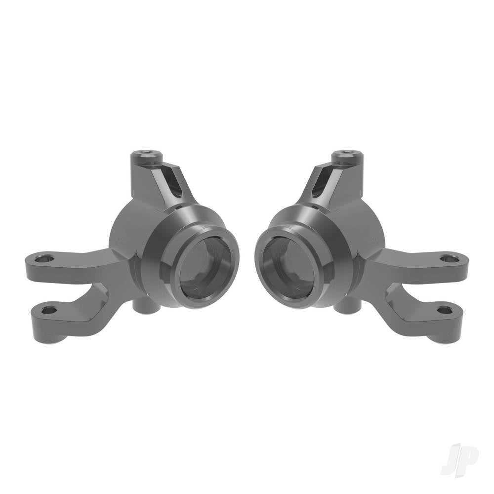 Steering blocks 6061-T6 aluminium (Grey-anodised) (left & right) 3x12mm SS (with threadlock) (4) 3x15mm BCS (with threadlock) (2)