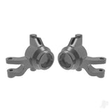 Steering blocks 6061-T6 aluminium (Grey-anodised) (left & right) 3x12mm SS (with threadlock) (4) 3x15mm BCS (with threadlock) (2)